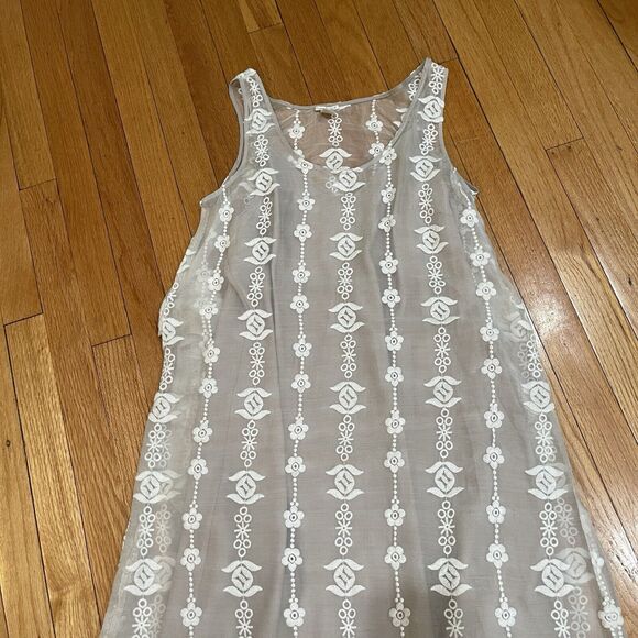 Sundance Silk Overlay Embroidered Dress Womens Size S Romantic Fairy Gray EUC - Picture 10 of 16